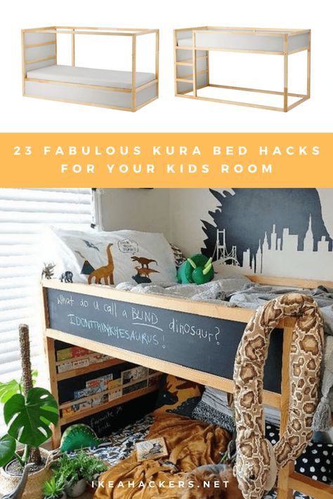 Ikea Bed Hacks, Kura Cama Ikea, Cama Ikea Kura, Ikea Kids Bed, Bunk Bed Hacks, Bed Hacks, Kura Bed Hack, Ikea Hack Kids, Cama Ikea