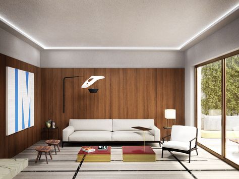 living room design feature wall behind sofa Wall Behind Sofa, White Homes, Behind Sofa, Wood Sofa, Xiamen, Residential Interior, White Houses, Feature Wall, Wood Wall