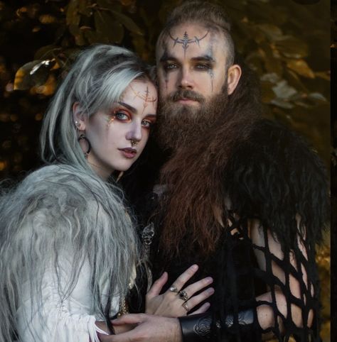 Viking Couple, Gothic 1, Relaxing Holiday, W.i.t.c.h Aesthetic, Viking Wedding, With My Love, Fantasy Photography, Halloween Make Up, Halloween Make