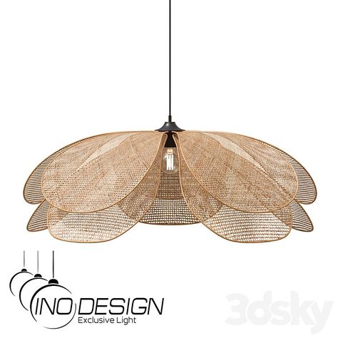 OM Inodesign Rattan Flower 44.8010 - Pendant light - 3D model Rattan Flower, In 3d, Pendant Light, Nursery, Exterior, Models, Texture, Pendant