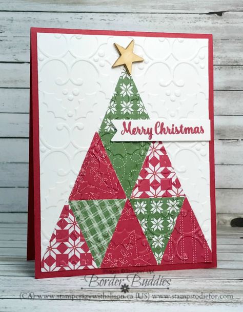 Border Buddy Saturday - Quilted Christmas Suite Jennifer Mcguire Christmas Cards, Christmas Cardmaking Ideas, Christmas Cards Using Scraps Of Paper, Quilted Christmas Cards Handmade, Christmas Quilt Cards, Home Made Christmas Cards Ideas, Quilt Cards Ideas, Diamond Press Cards, Handmade Christmas Cards Ideas Creative