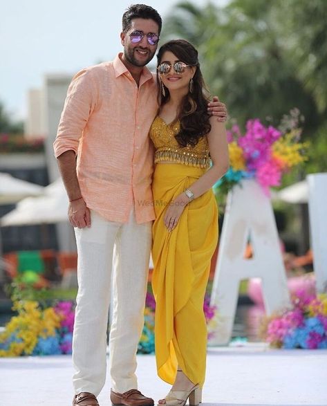 Photo of Mehendi outfit dhoti pant with fringed blouse Mehandhi Outfit For Bride, Yellow Dhoti Dress For Haldi Function, Dhoti Pants Outfit Wedding, Dhoti Style Dresses For Wedding, Pithi Outfit Brides, Pithi Outfit, Color Combos 2023, Dhoti Style Dresses, Dhoti Kurti