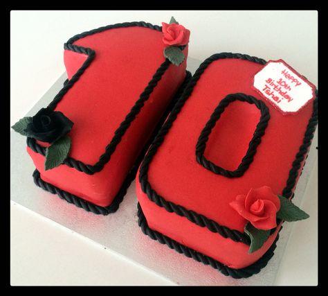 Number 10 birthday cake Red Number Cake, Number 12 Cake, Number 10 Birthday Cake, Number 10 Cake, Lightning Mcqueen Cake, Mcqueen Cake, Red Birthday Cakes, 12 Cake, 10 Cake