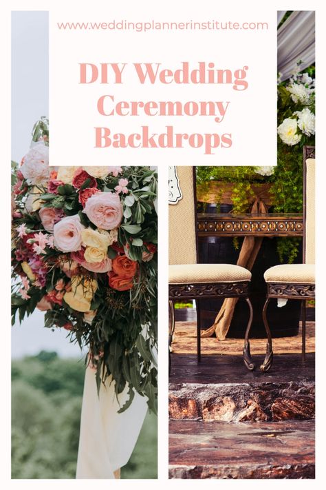 This post will show you how to make DIY ceremony backdrop, Ceremony backdrops for outdoor are simple, affordable, and best of all, reusable! You'll learn how to make your own DIY ceremony backdrop wooden arch. Check out this blog post. Diy Ceremony Backdrop, Wedding Ceremony Backdrops, Diy Wedding Ceremony, Wedding Arbors, Wooden Backdrops, The Wedding Planner, Wedding Arches, Wooden Arch, Memorable Wedding