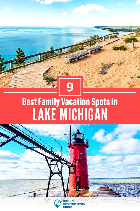 Need a little inspiration for a getaway to Lake Michigan with kids? Planning a family trip to Lake Michigan and want ideas for the top vacation spots and areas? We’re FamilyDestinationsGuide, and we’re here to help: Discover the best family vacations spots in Lake Michigan - so you get memories that last a lifetime! #lakemichigan #lakemichiganvacation #lakemichiganwithkids #lakemichiganfamilyvacation #familyvacation Michigan Family Vacation, Michigan Beach Vacations, Michigan Summer Vacation, Best Family Vacation Spots, Best Family Beaches, Weekend Family Getaways, Best Places To Vacation, Lake Michigan Beaches, Michigan Vacations