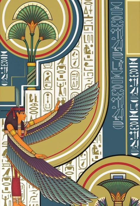 Pharaohs Art Design, Pharonic Design, Pharaoh Design, Egyptian Art Drawing, God Of Earth, Pharaonic Art, Egyptian Design Pattern, Egyptian Patterns, Ancient Egypt Architecture