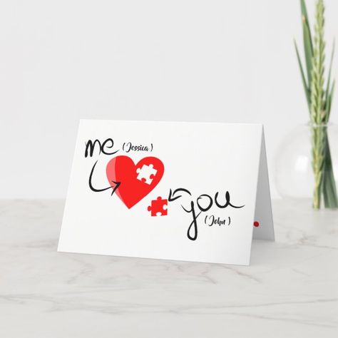 Custom "You Complete Me" Birthday Card #affiliate , #Affiliate, #Complete#Birthday#Card#Shop Cards For Fiance, Valentines Day Cards Handmade, Birthday Heart, Birthday Art, February Valentines, Heart Puzzle, You Complete Me, Valentines Printables Free, Valentines Day Greetings