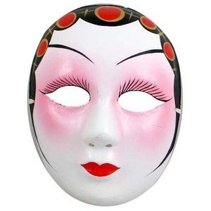 Chinese Pretty Woman Opera Mask - Halloween Masks - Polyvore Pretty Woman Opera, Reference Clothing, Chinese Opera Mask, Chinese Mask, Korean Mask, China Beauty, Drama Masks, Opera Mask, Beijing Opera