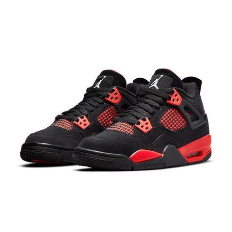 Jordan 4 Retro Red Thunder, Black Cat 4s, Jordan 4 Red, Red Thunder, Blue Thunder, Dr Shoes, Jordan Model, Kids Basketball, Old Shoes