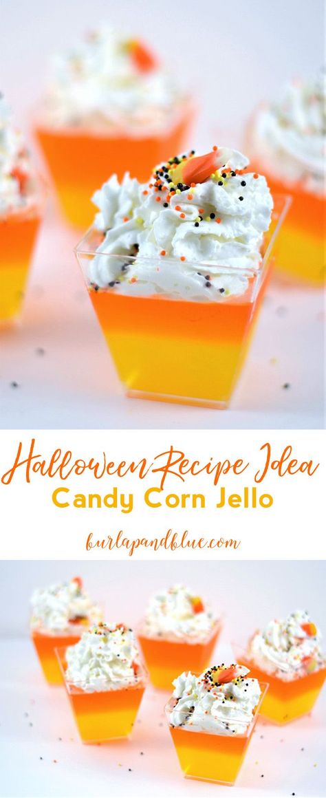 candy corn treat | halloween recipe idea | halloween treat | halloween party | fall recipe | candy corn | jello recipe Candy Corn Jello, Halloween Jello, Jello Recipe, Country Halloween, Easy Candy, Fun Halloween Treats, Fall Recipe, Halloween Recipe, Jello Recipes