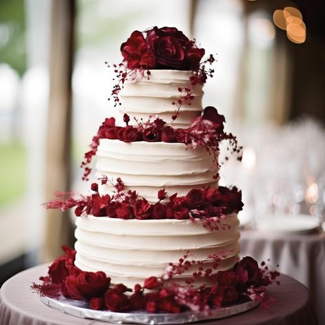 3 Tier Red Velvet Cake, Red Velvet Cake Two Tier, Red Themed Wedding Cake, Wedding Red Velvet Cake, Red Velvet Cake Wedding, Wedding Cake Red Velvet, Red Velvet Wedding, Red Velvet Birthday Cake, Red Velvet Wedding Cake