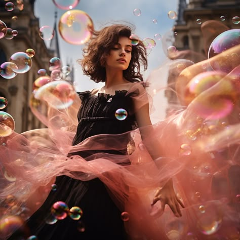 lyfony miguel iira, paris, in the style of fluid photography, colorful fantasy, nikon d850, gossamer fabrics, dreamlike realism, bubble goth, national geographic photo Bubbles Portrait Photography, Blowing Bubbles Photography, Fluid Photography, Bubbles Photoshoot, Bubble Photoshoot, Mystical Woman, Animation Poster, Bubbles Photography, Bubble Goth