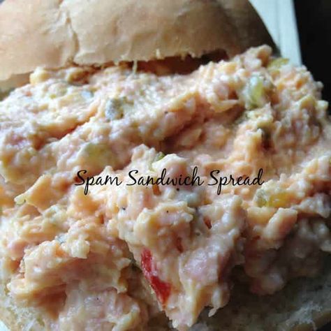 Spam Dip, Homemade Spam Recipe, Spam Recipes Dinners, Spam Sandwich, Sandwich Spread Recipes, Fried Spam, Spam Recipes, Hormel Recipes, Sandwich Fillings