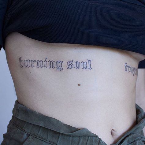 BURNING SOUL / FROZEN HEART #blacktattooart #blackworker #letteringtattoo #lettering #lineworktattoo #inkstinctsubmission #inkedgirls… Geniale Tattoos, Arrow Tattoo, Line Work Tattoo, Aesthetic Tattoo, Tattoo Placement, Tattoo Lettering, Tattoo Fonts, Meaningful Tattoos, Pretty Tattoos