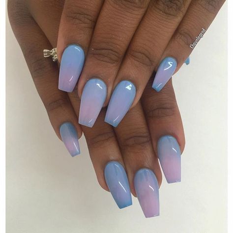 For @cstylethedancer one of my fav clients lol Ombre Gels from @kiaraskynails Periwinkle Gel Nails, Blue And Purple Ombre Nails, Periwinkle Nails, Bday Nails, Purple Ombre Nails, Mani Ideas, Bunny Nails, Gel Acrylic Nails, Heart Nail Art