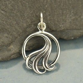 A1114   -SV-CHRM Sterling Silver Tiny Wave Charm Sterling Silver Charms, Bronze Jewelry, Jewelry Wholesale, Silver Pendants, Metal Charm, Mixed Metals, Sterling Silver Charm, Go Out, Jewelry Designs