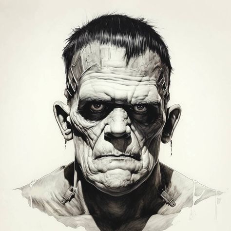 Universal Monsters Art, Frankenstein Art, Gif Terror, Motivational Articles, Inspirational Content, Handy Wallpaper, Zombie Art, Horror Artwork, Funny Caricatures