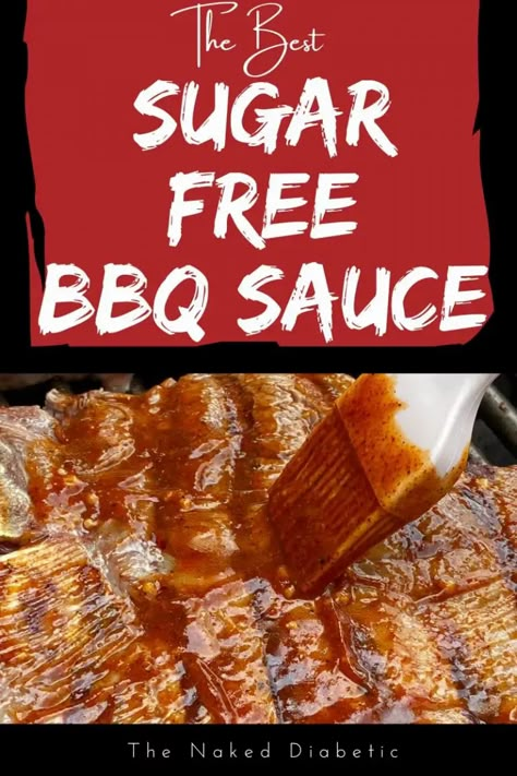 The Best Sugar Free Barbecue Sauce Recipe for diabetics. - Sugar Free Bbq Sauce Recipe, Low Carb Sugar Free Desserts, Recipe For Diabetics, Sugar Free Barbecue Sauce, Sugar Free Bbq Sauce, Make Bbq Sauce, Barbecue Sauce Recipe, Condiments Recipes, How To Make Bbq