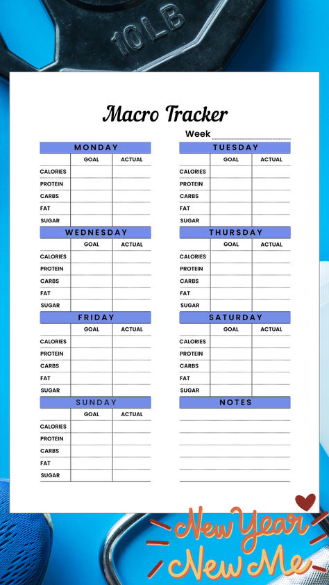 Are you tired of guessing how much protein, carbs, and fats you're consuming every day? Look no further than Macro Tracker- the ultimate tool for tracking your macros like a pro! Whether you're a fitness enthusiast, bodybuilder, or simply looking to improve your health, Macro Tracker has got you covered. With our easy-to-use digital and printable formats, you can easily monitor your macro intake and make sure you're hitting your goals. Macro Tracker, Fitness Planner Free, Meal Planner Printable Free, Calorie Tracker, Daily Meal Planner, Monthly Meal Planner, Tracker Free, Fitness Planner Printable, Workout Schedule