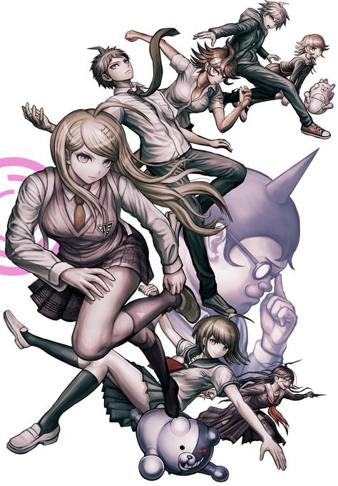 Danganronpa Official Art, Komaru Naegi, Hope's Peak Academy, Kaede Akamatsu, Danganronpa 1, Danganronpa Memes, Trigger Happy Havoc, Trigger Happy, Nagito Komaeda