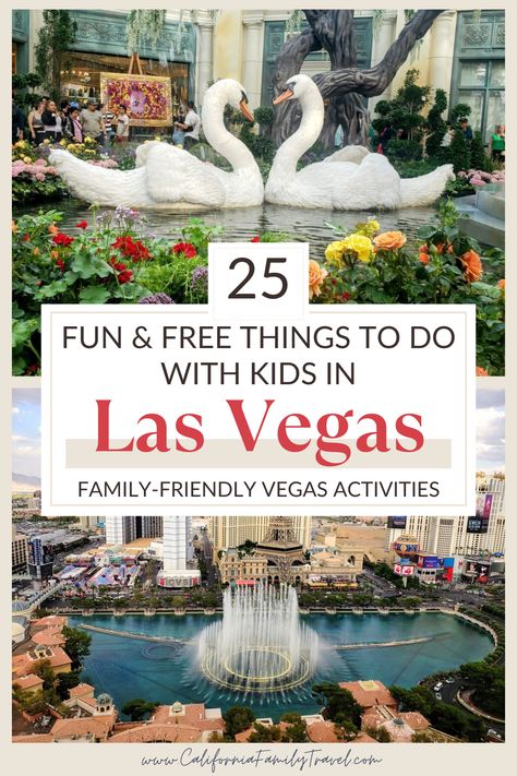 Looking for fun and free things to do in Las Vegas with kids? Here are 25 totally free things to do on your Vegas vacation, plus some ideas for cheap Vegas activities, too! Read this article for the best free kids activities in Las Vegas to help you plan a great trip! Vegas Itinerary, Las Vegas Trip Planning, Vegas Trip Planning, Las Vegas Itinerary, Las Vegas Travel Guide, Las Vegas With Kids, Vegas Travel, Visit Las Vegas, Las Vegas Vacation