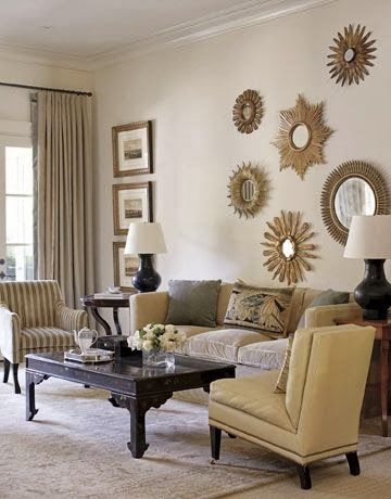 FRENCH COUNTRY COTTAGE: Inspirations~ Gold Decorate Apartment, Long Wall Decor, Salon Simple, Furnitur Ruang Keluarga, Above Couch, Living Room Renovation, Interior Vintage, Living Room Accessories, Black Bedroom