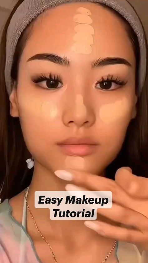 Face Conture Tutorial, Makeup Tutorial Easy Natural Looks, Makeup Looks With Foundation, What Contour To Use, Contour For Asian Face, How To Do Makeup For Round Face, How To Do Contour Makeup Step By Step, Makeup Ideas For Tan Skin Tones, Natural Makeup Looks Round Face