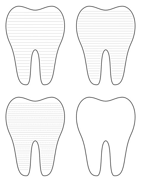 Free Printable Tooth Shaped Writing Templates Tooth Shape Printable, Tooth Template Free Printable, Tooth Template, Fun Homemade Gifts, Writing Paper Template, Handwriting Lines, Lined Writing Paper, Easter Templates, Tooth Pillow