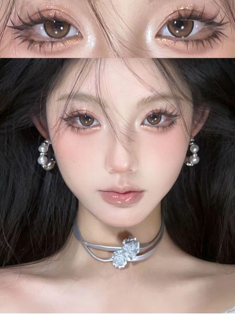 Douyin Makeup Look, Kpop Oc, Makup Looks, Makeup Douyin, Pageant Makeup, Natural Glam Makeup, Fake Nails Long, Douyin Makeup, Makeup Face Charts