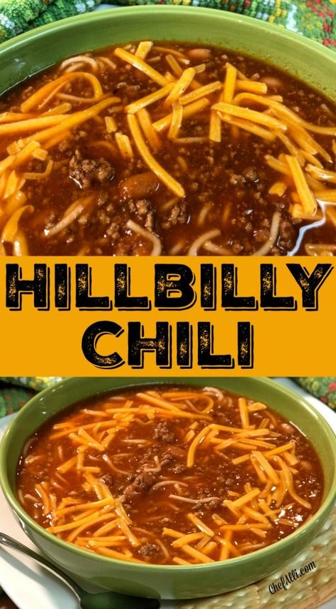 Hillbilly Chili - Made 2 Ways Will Warm You Up! - Chef Alli Hillbilly Chili, Chili With Cinnamon, Chili Spaghetti, Easy Homemade Chili, Bowl Of Chili, Best Chili Recipe, Chili Recipe Crockpot, Crockpot Chili, Chili Soup