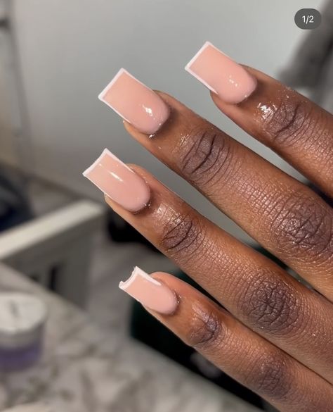 French Nail Gel, Nude French Nails, Nude Nails Ideas, Pink Nude Nails, Nail Art Cute, Vintage Instagram, French Nail, Long Acrylic, Art Cute