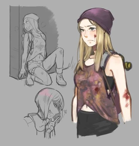 Zombie Apocalypse Outfits Drawing, Female Outfits Drawing, Zombie Apocalypse Outfits, Nea Karlsson, Zombie Pose, Zombies Apocalypse Art, Zombie Survivor, Zombie Apocalypse Outfit, Anime Zombie