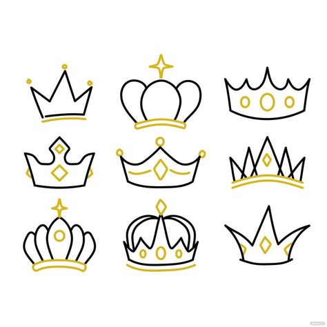 How To Draw Crown On Head, Crown Drawing Tutorial, Tiaras And Crowns Drawing, Easy Crown Drawing Step By Step, How To Draw A Crown, Simple Crown Drawing, Crown Drawing Simple, Crown Drawing Sketches, Tiara Painting