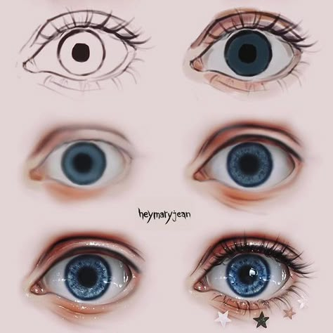 Eyes Step By Step, Makeup Drawing, Eyes Artwork, Drawing Eyes, Easy To Draw, 얼굴 그리기, Eye Painting, Art Et Illustration, Digital Painting Tutorials