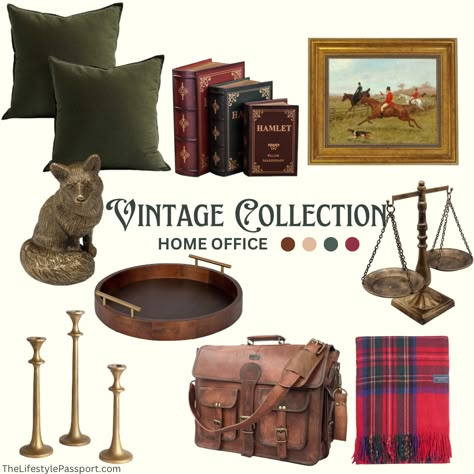 Are you tired of the same old office decor? Looking to add a touch of nostalgia to your workspace with a vintage-inspired office with a touch of fox hunting accents? Here are some ideas to help bring the idea to life Modern Hunting Lodge Decor, Hunt Country Interiors, Vintage Home Office Ideas For Men, Hunting Lodge Office, English Equestrian Decor, Old Money Office Decor, Old English Decor Interior Design, Vintage Office Decor Ideas, English Hunting Lodge Decor