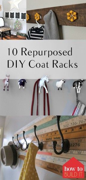 10 Repurposed DIY Coat Racks - How To Build It Cheap Interior Design, Diy Rack, Diy Coat Rack, Diy Coat, Affordable Interior Design, Eclectic House, Inexpensive Home Decor, Simple Craft, Affordable Decor