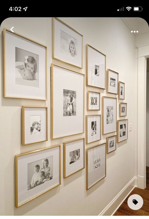 Family Photo Gallery, Family Photo Gallery Wall, Hallway Gallery Wall, Photowall Ideas, Photo Gallery Wall, Gallery Wall Design, Family Gallery Wall, Picture Gallery Wall, Gallery Wall Layout