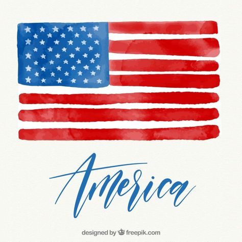 Brush stroke american flag Free Vector Us Flag Drawing, Holiday Drawings, 4th Of July Wallpaper, American Flag Painting, 4th Of July Images, Flag Drawing, Happy Presidents Day, Painting Stuff, Linoleum Block Printing