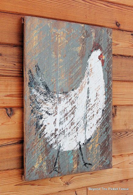 Painting Chickens, Chicken Pics, Chicken Paintings, Rustic Painting, Chicken Signs, Rooster Painting, Chicken Crafts, Chicken Painting, Chicken Art