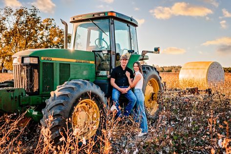 Engagement Pictures With Tractor, Family Photos With Tractor, Fall Farm Couple Photoshoot, Tractor Engagement Photos, Tractor Family Pictures, Tractor Engagement Pictures, Tractor Photo Shoot, Tractor Photoshoot, Farm Couple Pictures