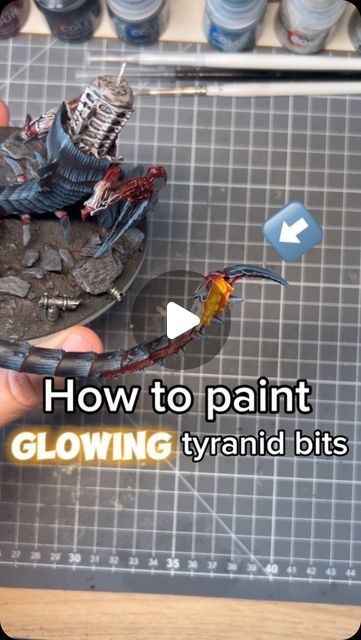 Pourtzeentch Paints on Instagram: "New tutorial ! Got asked a couple of times how I did the glowing orange parts on my T-fex’s gun… and this part of the trygon was the perfect excuse to both use this technique again and shoot a little tutorial ! 
With this one done, I think I’ve almost explain how my tyranids paint recipes, besides how I paint brains and bases. Maybe it is something to cover in the future?
.
.
.
.
.
.
.
.
#tyranids #paintingwarhammer #tyranids40k #paintingwarhammer40k #pourtzeentch_paints @warhammerofficial #art #paintingforgeworld #miniaturepainting #wip #grimdark #warhammer40k #warhammercommunity #hivefleet #leviathan #trygon #hivefleetazhdar" Broodlord 40k, Grimdark Tyranids, Warhammer Painting Tutorial, Tyranid Paint Scheme, Tyranids Paint Scheme, Tyranid Terrain, Warhammer 40k Painting, Warhammer Bases, Warhammer Tyranids