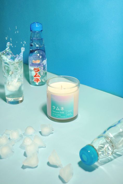 "Get ready to indulge in the delightful experience of opening a cold and fizzy Japanese Ramune Soda with our candle. The soft lemon-lime scent is perfectly balanced with a hint of creamy vanilla, making it a truly refreshing and exciting treat for your senses. Boba Candle, Japanese Candle, Japanese Soda, Ramune Soda, Candle Bubble, Japanese Candles, Candles Diy, Tea Candle, Sweet Lemon