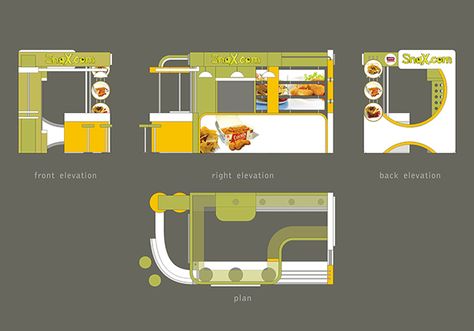 Food Kiosk on Behance Kiosk Layout Plan, Food Kiosk Floor Plan, Kiosk Design Plan, Kiosk Plan, Food Kiosk Design Ideas, Food Booth Design, Kiosks Design, Booth Design Food, Food Kiosk Design