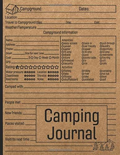 Camping Journal: Family RV Travel Logbook / Memory Book For Adventure Notes / Campground Notebook / Caravan Road Trip Diary / Summer Campsites Log Book / Camp Planner Gift Idea for Camper: Creations, Bri Travel: 9798654563903: AmazonSmile: Books Camping Books, Camping Journal, Travel Books, Planner Gift, Vacation Memories, Log Book, Free Camping, Meeting New Friends, Rv Travel