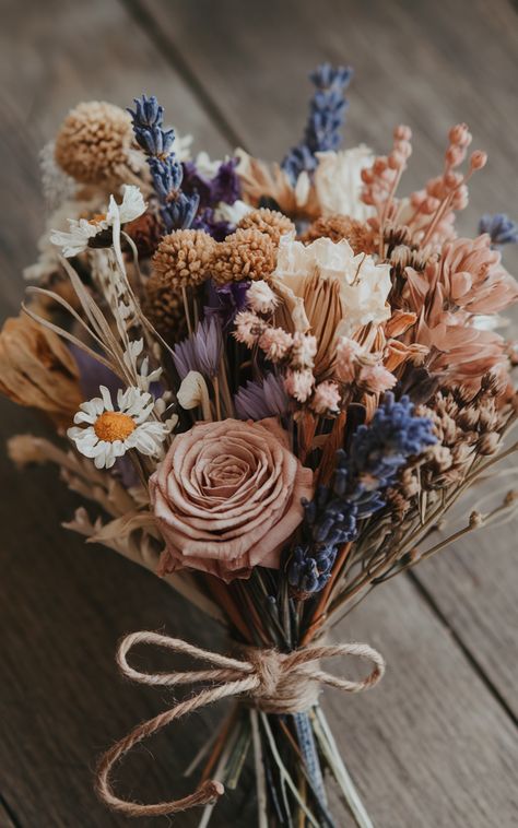 🌻 Dried Wildflower Bouquets for Your Dream Wedding Beach Inspired Floral Arrangements, Alternatives To Wedding Bouquets, Fall Wedding Wildflowers, Fall Wild Flower Bouquet Wedding, Viking Bouquet, Earthy Wedding Bouquet, Wedding Bouquets Wildflowers, Alternative Bridesmaid Bouquets, November Wedding Bouquet