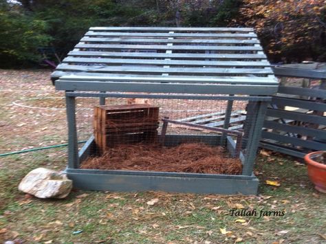 Tallah Farms: Pallet Chicken Coop Pallet Chicken Coop, Quail Coop, Urban Chicken Farming, Chicken Coop Pallets, Best Egg Laying Chickens, Laying Chickens, Duck Coop, Portable Chicken Coop, Egg Laying Chickens