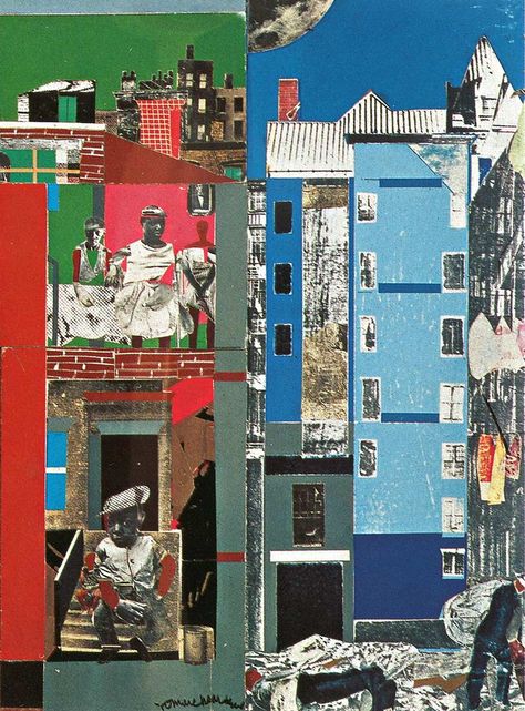 Romare Bearden. The Block II (detail), 1972 Art History Lessons, Romare Bearden, Found Art, Trendy Art, Lost And Found, Collage Artists, Art Institute Of Chicago, History Lessons, Black Artists