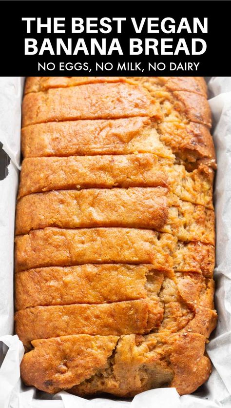 Banana Bread No Eggs, Best Vegan Banana Bread, Egg And Bread Recipes, Dairy Free Banana Bread, Vegan Banana Bread Recipe, Gluten Free Banana Bread, Moist Banana Bread, Easy Banana Bread Recipe, Vegan Banana Bread