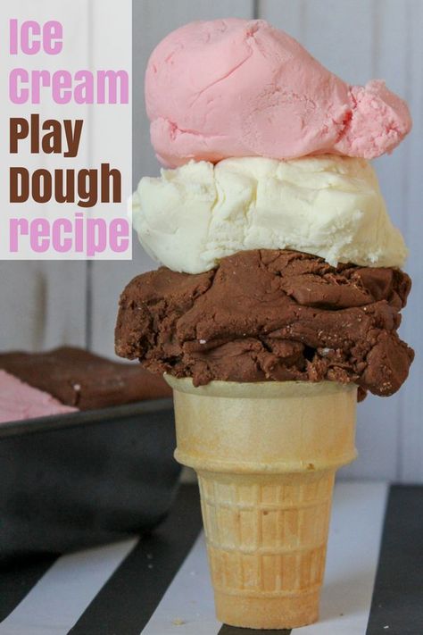 Edible Ice Cream Play Dough Recipe Ice Cream Play Dough, Ice Cream Playdough, Ice Cream Dough, Ice Cream Play, Peanut Butter Dog Biscuits, Sensory Dough, Play Ideas For Kids, No Bake Energy Bites, Crafts Photography