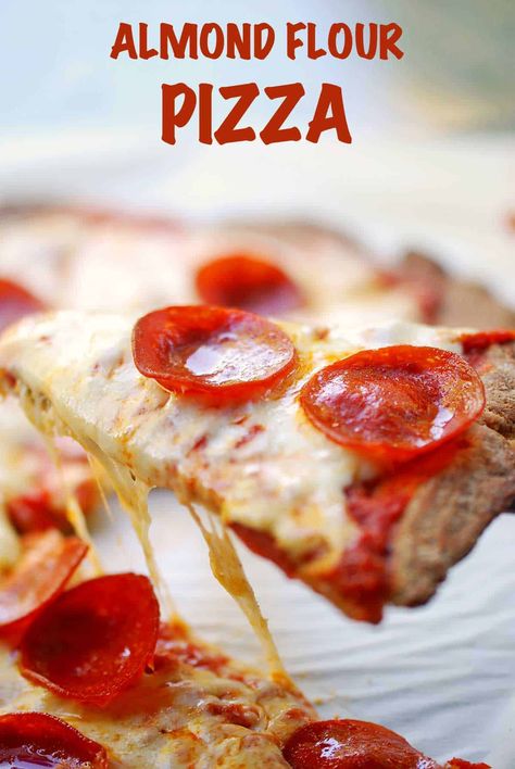 Almond flour pizza crust is amazing! The almond flour, egg, and seasonings are baked into a crispy, tasty crust. Yogurt Pizza, Healthy Pizza Dough, Almond Flour Pizza, Almond Flour Pizza Crust, Pizza Crust Recipe, Almond Flour Recipes, Healthy Pizza, Low Carb Pizza, Healthy Food Blogs